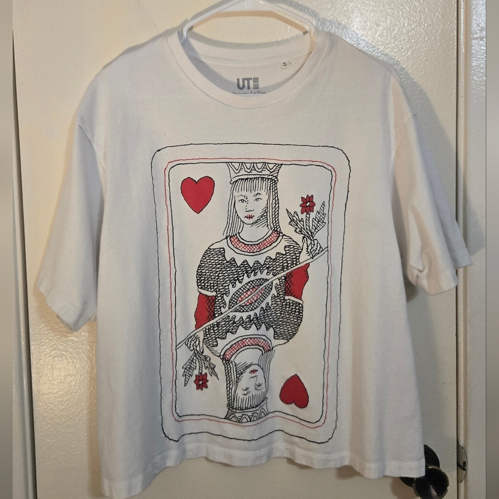 ADULT Queen of Hearts Graphic T-Shirt - White